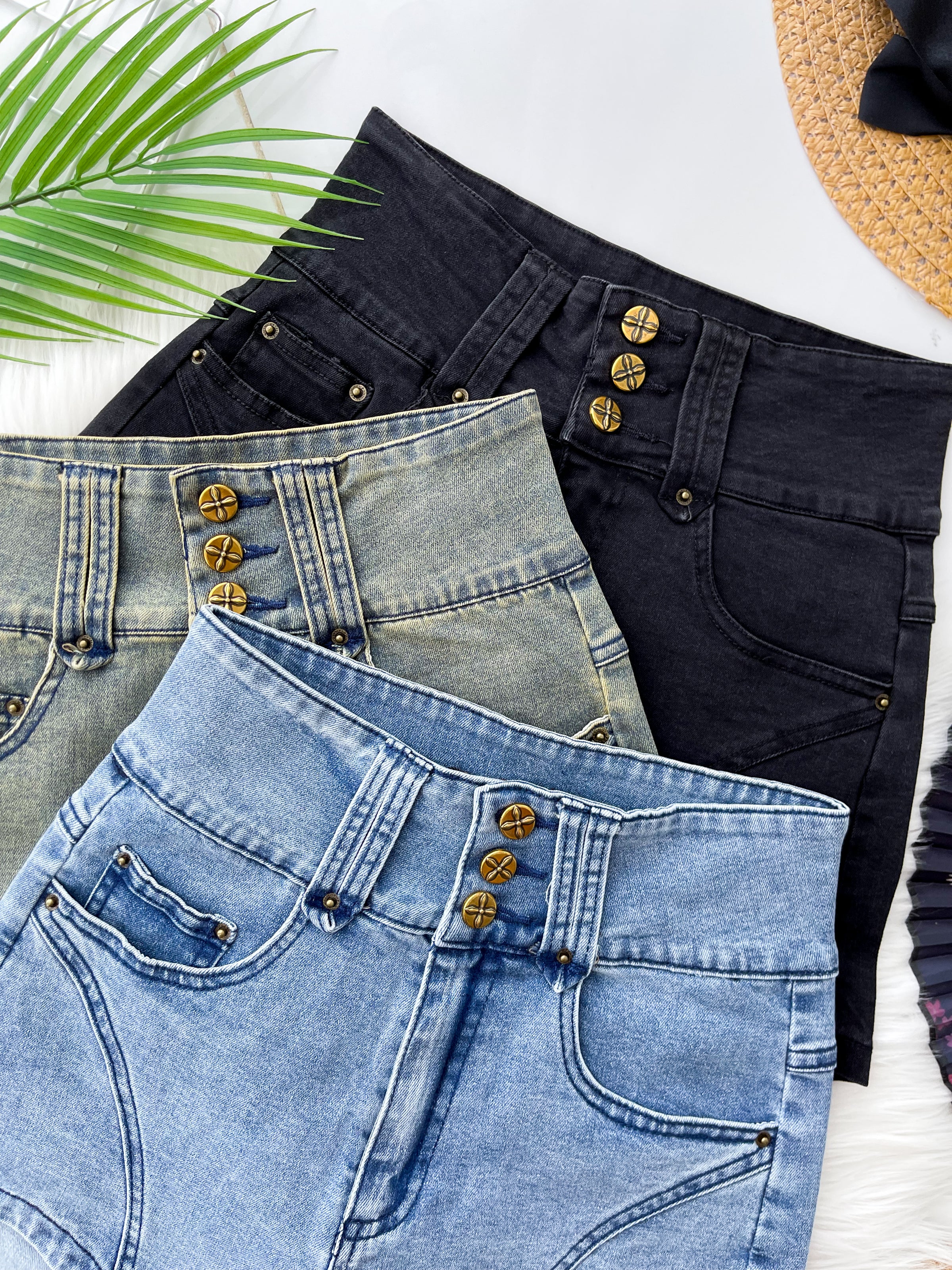 【S121501】高品质超高腰COTTON JEANS牛仔日常百搭短裤，有口袋 ❤️❤️ 【A-R1-C6】