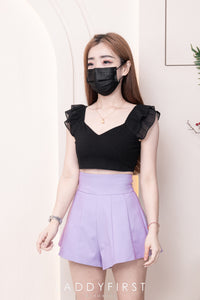 【S3380】【LFW独家小圆饼】高品质阔腿蓬蓬百褶显腰西装高腰百搭短裤，内层包臀防走光里布短裤 ❤️❤️【A-R3-C3】