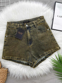 【S3520】LFW独家爆款高品质牛仔COTTON JEANS日常简约休闲百搭牛仔高腰短裤，有口袋 ❤️❤️ 【D-R3-C1】