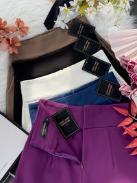 【S3352】独家爆款休闲简约罗马高腰百搭短裤，有口袋【A-R3-C4】