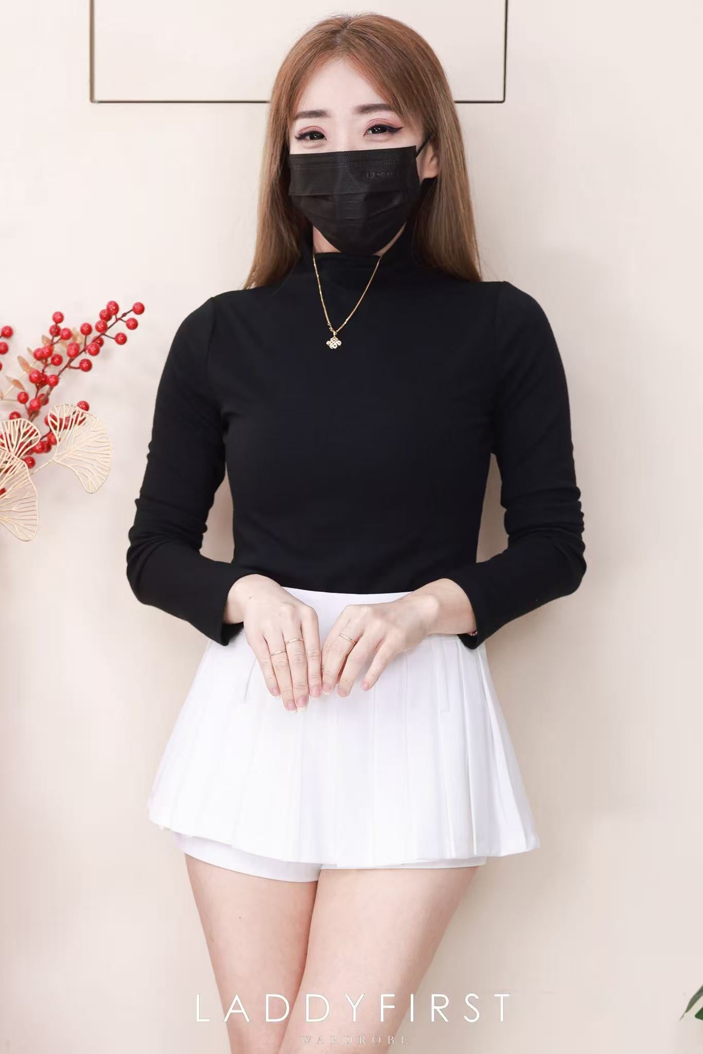 【T2701-1】⚡补货预订款⚡高品质纯棉弹力高领长袖简约百搭上衣 ❤️❤️