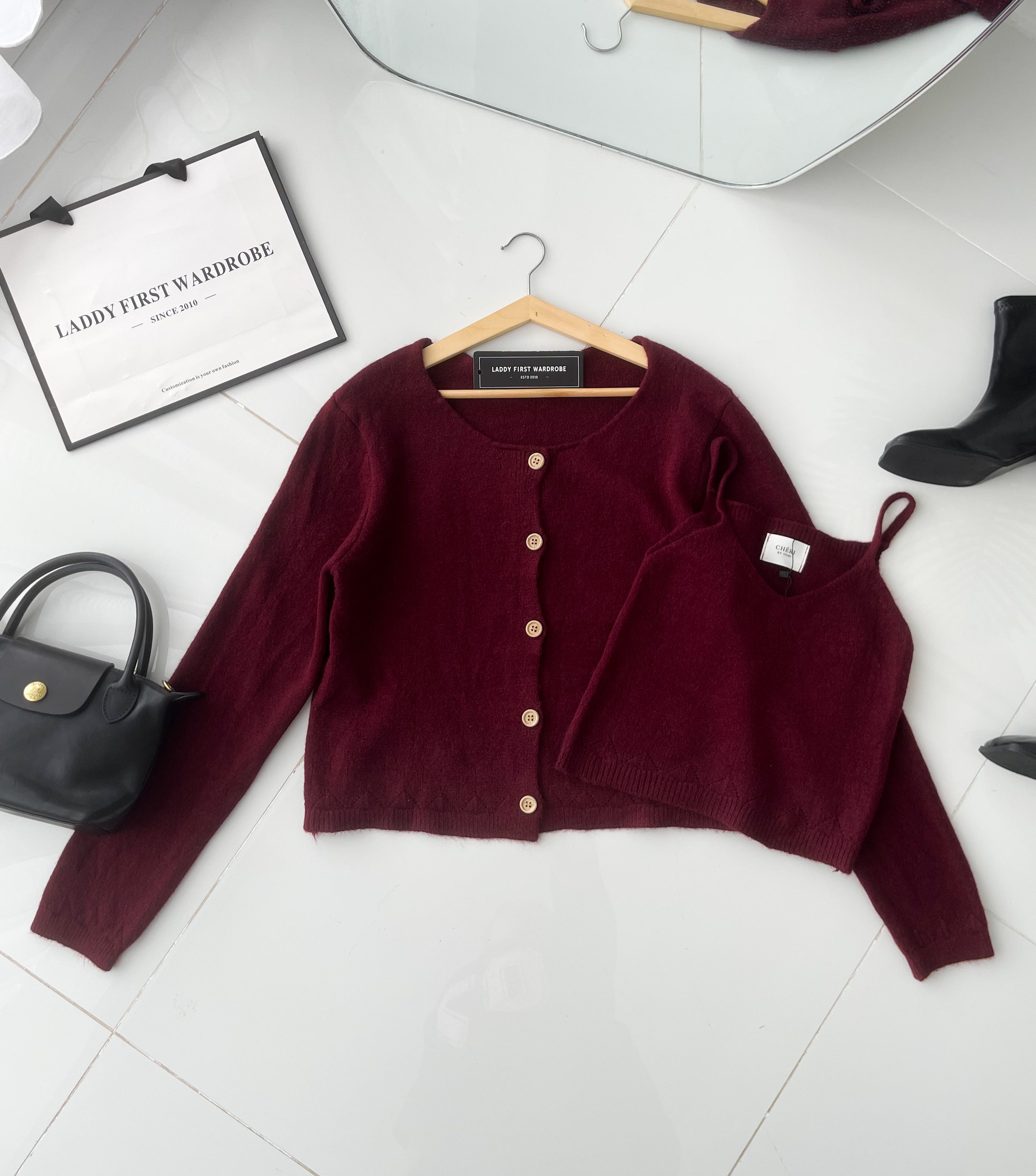 【T2668】高品质韩式宽松版简约穿搭毛绒针织长袖外套➕内搭上衣❤❤