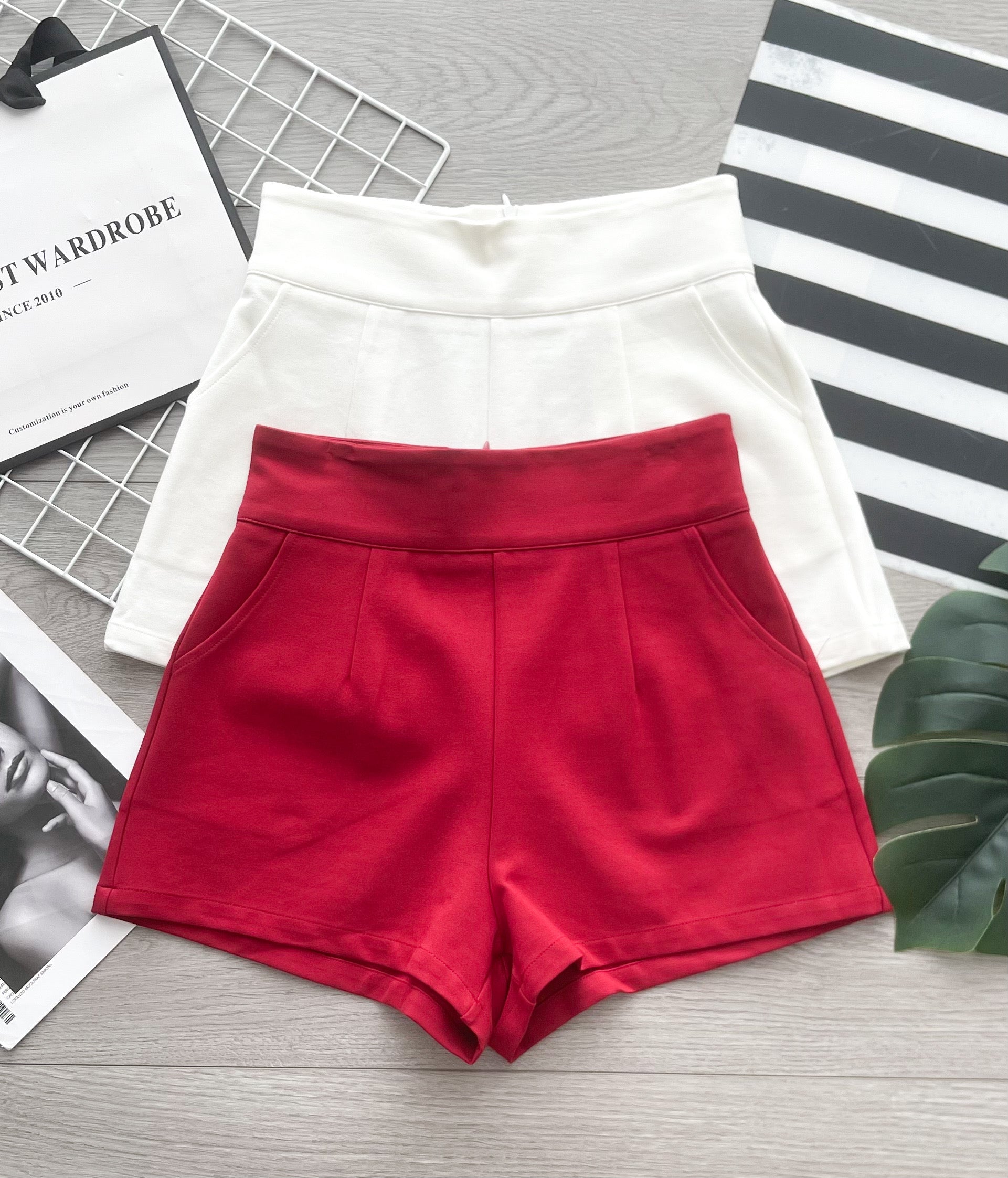 【S2765】高品质显腰显瘦简约A字罗马高腰百搭短裤，有口袋 ❤️❤️