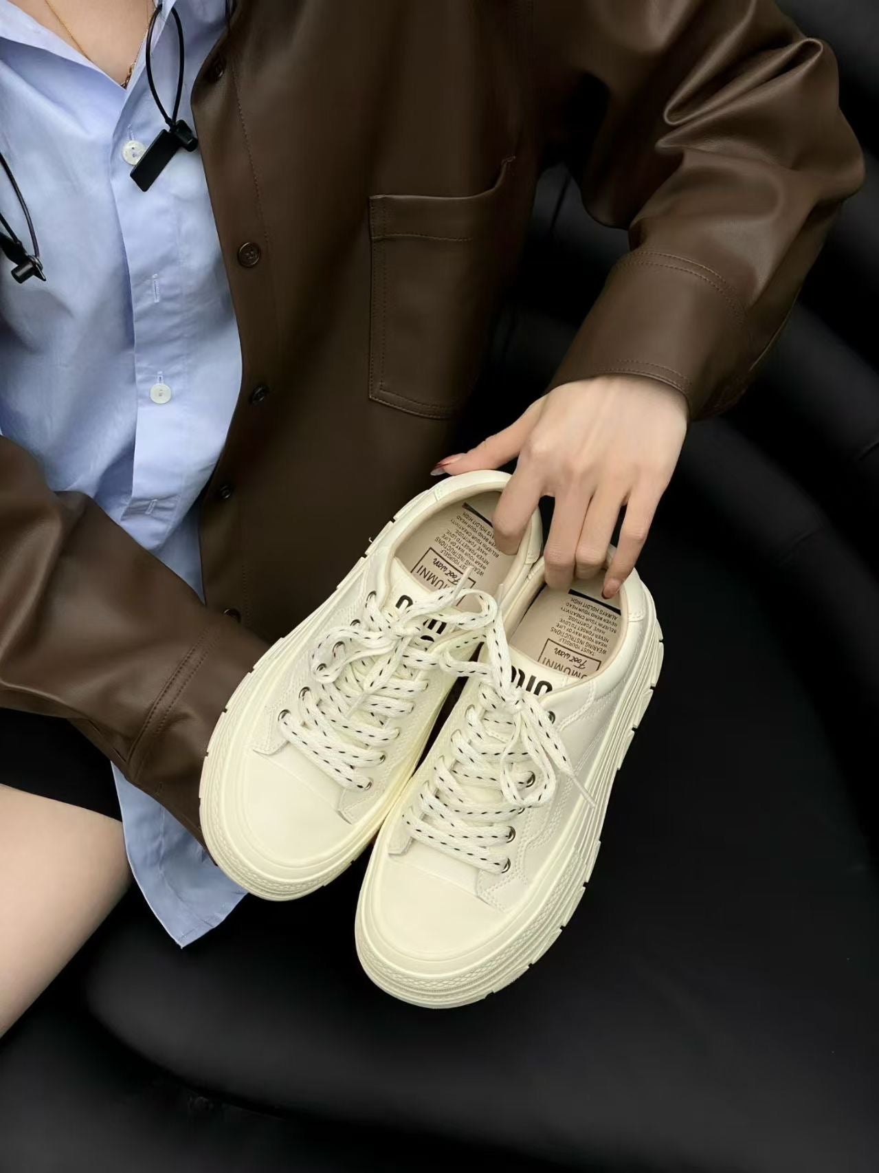 【R7711-1】🔅精选预售款🔅质量韩系街头风复古厚底增高饼干鞋子 ❤️