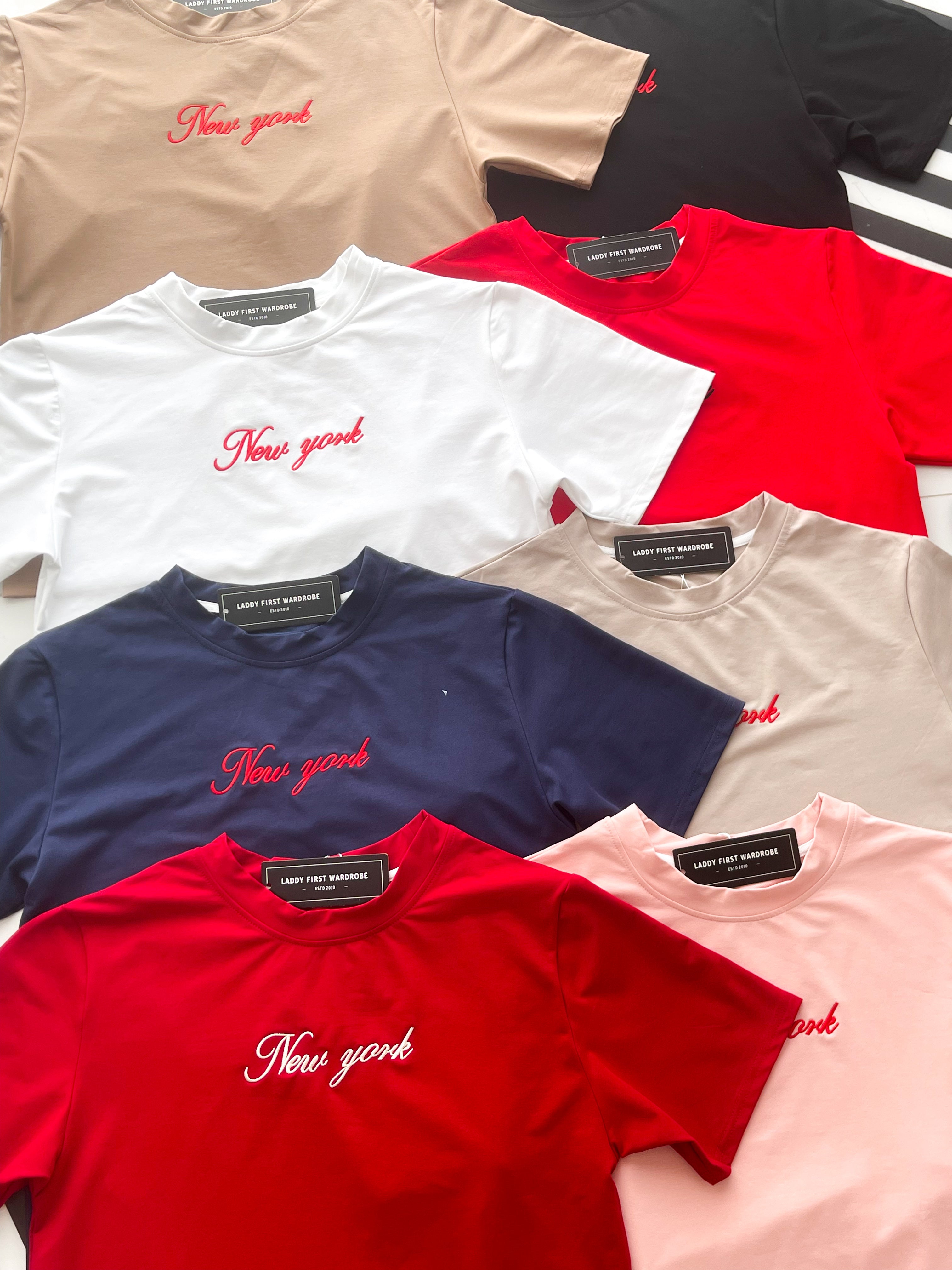 【T82997】高品质New york 刺绣宽松纯棉日常oversized百搭上衣 ❤❤