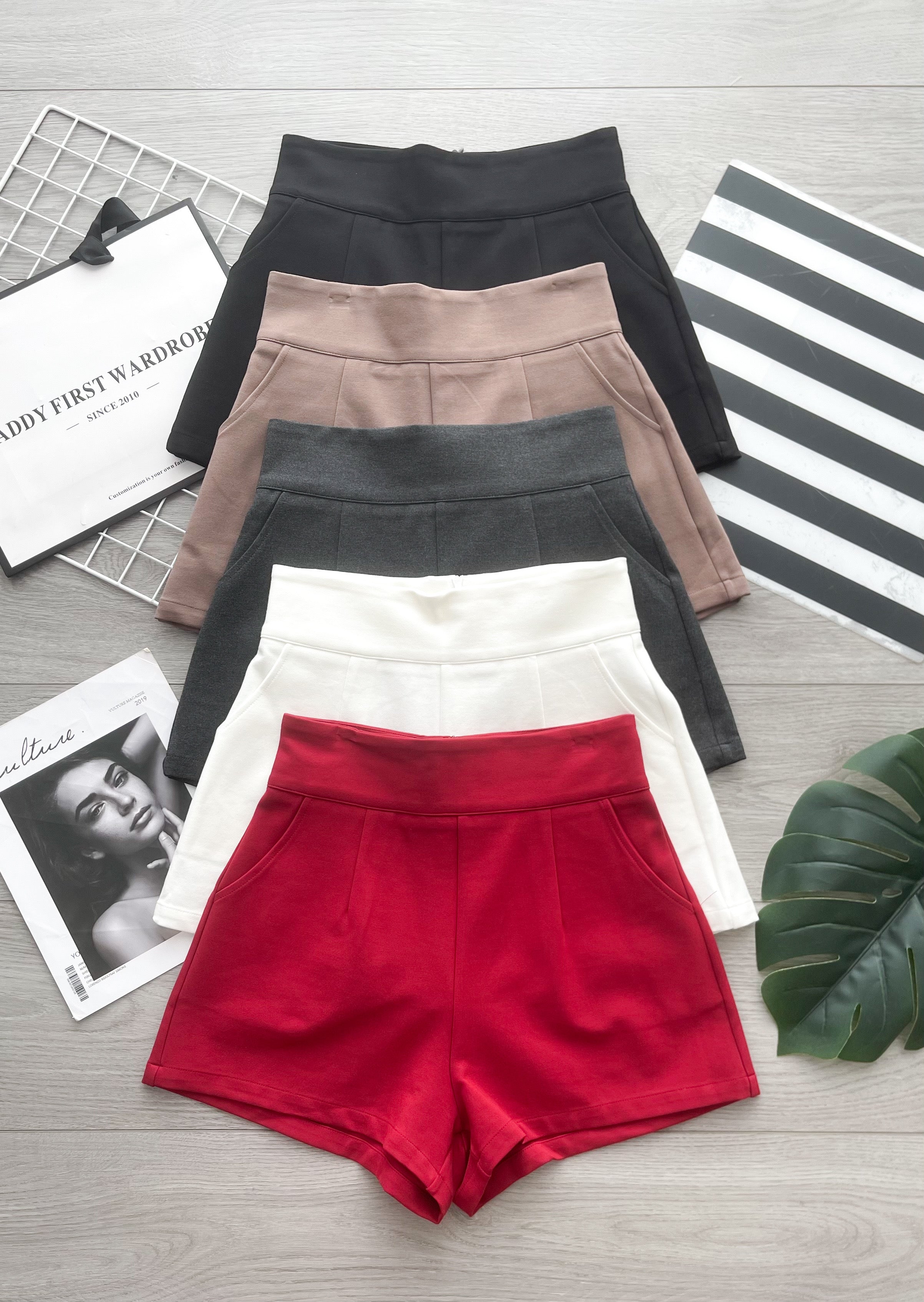 【S2765】高品质显腰显瘦简约A字罗马高腰百搭短裤，有口袋 ❤️❤️