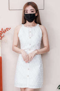 【D2646】高品质新中式名媛风小香风立体玫瑰花瓣无袖连身裙子 ❤❤ 【A-R2-C2】