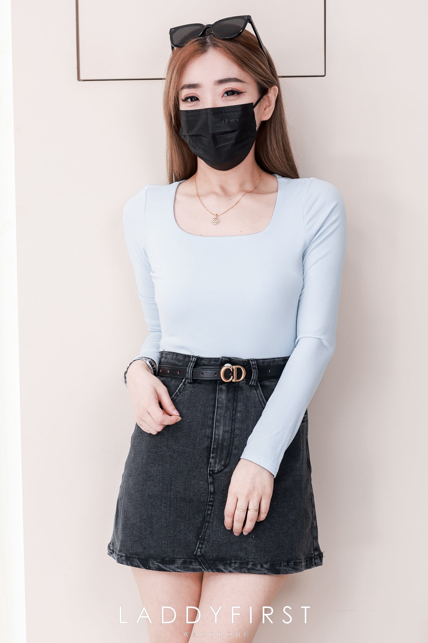 【S82592】高品质COTTON JEANS牛仔高腰显瘦A字时尚百搭裙子，内层有里布短裤，有口袋 ❤️❤️