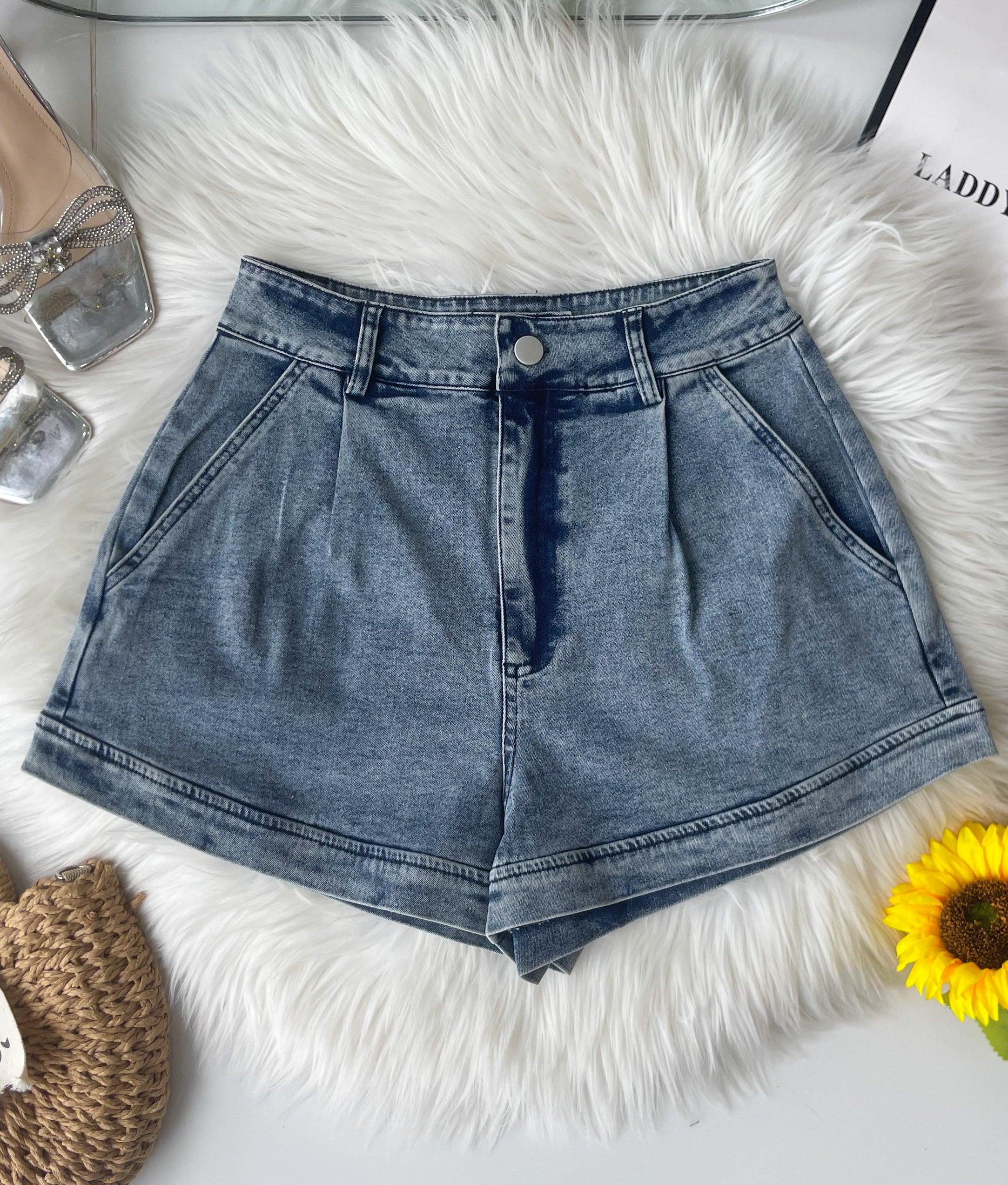 【S83101】高品质不包臀显瘦高腰简约日常COTTON JEANS牛仔百搭短裤，有口袋 ❤️❤️【D-R2-C1】