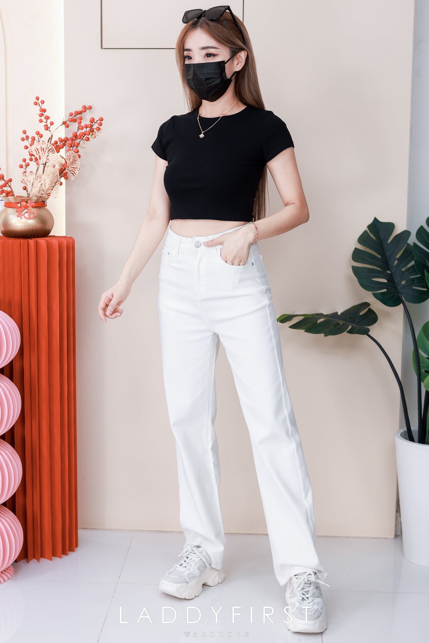 【L5045】独家爆款高品质高腰显瘦牛仔窄脚长裤，有口袋 #COTTON弹力牛仔面料 ❤️❤️