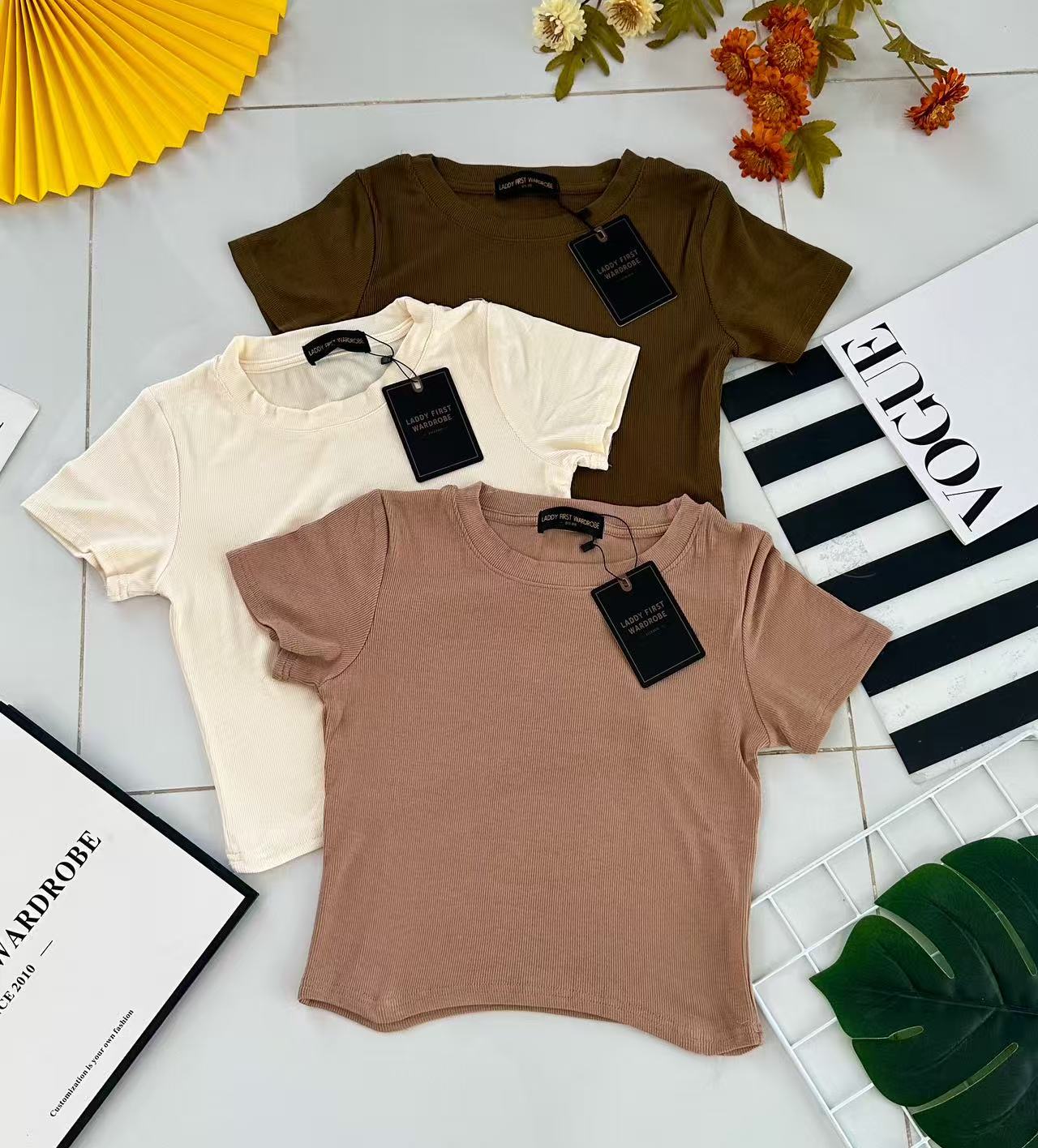 【T8673-1】⚡补货预订款⚡独家爆款高品质圆领短袖螺纹弹力日常休闲百搭上衣 #衣柜必有百搭款 #推荐必入 ❤❤