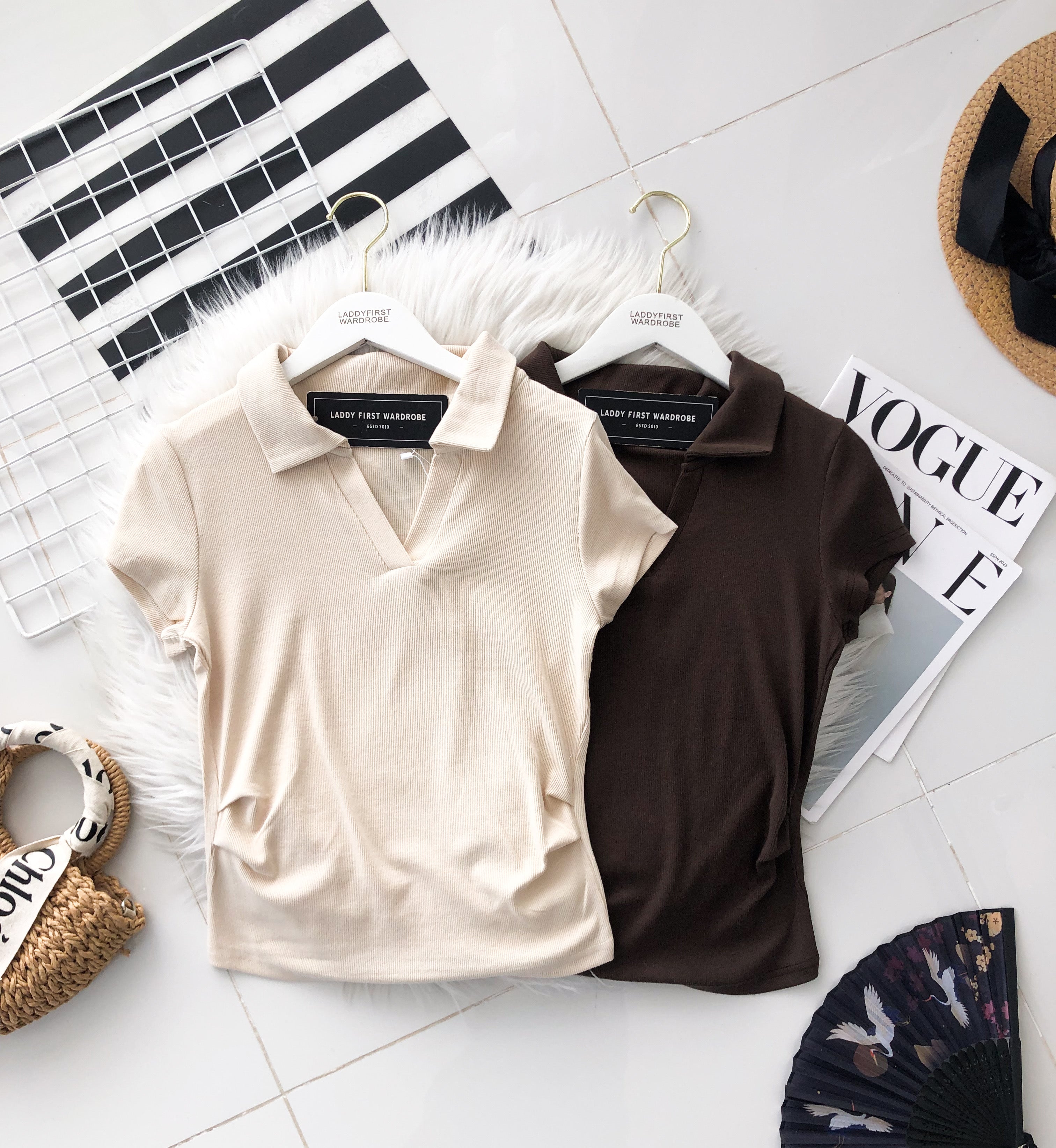 【T82414】高品质清凉舒服螺纹弹力百搭上衣 ❤❤
