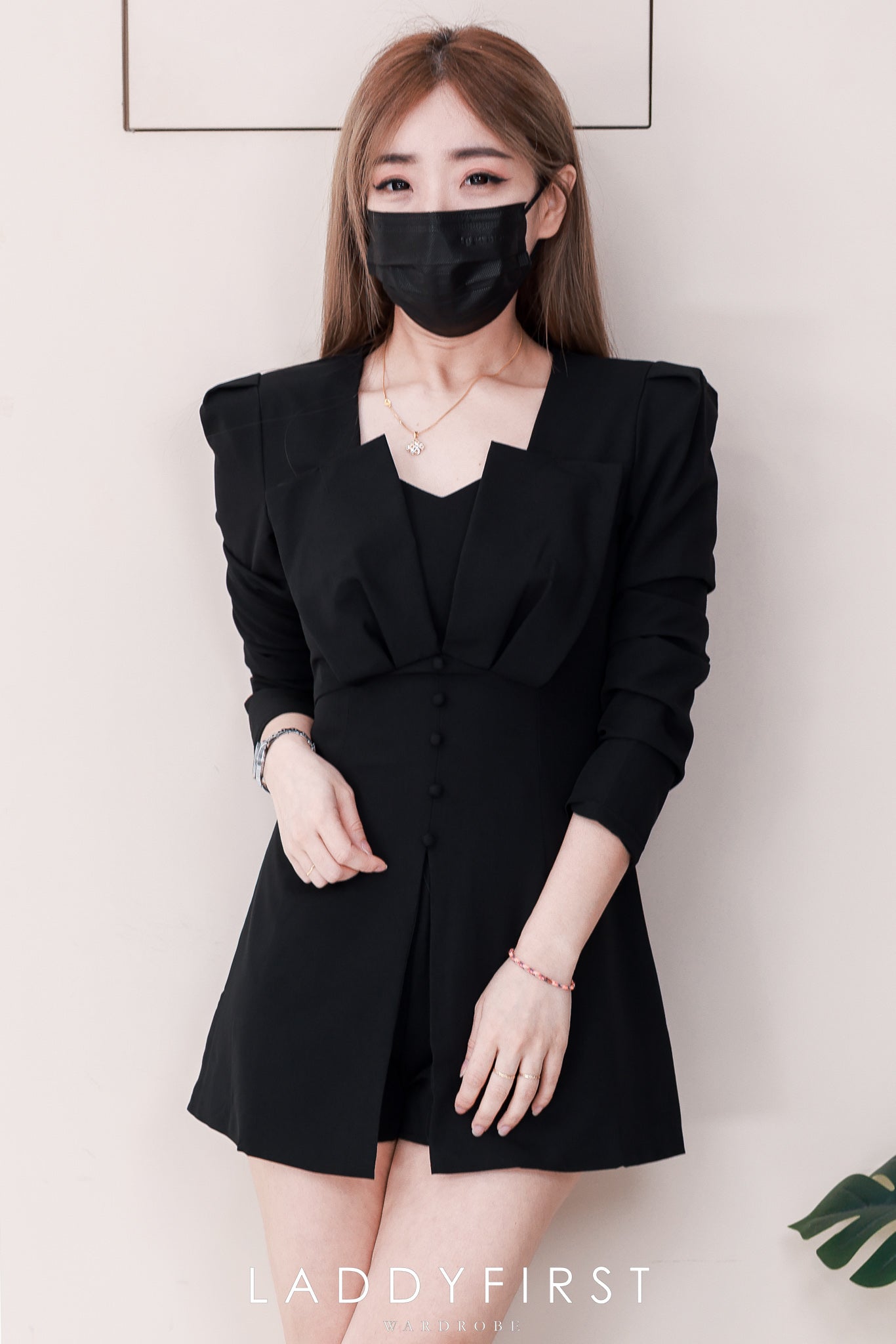 【D71113 / 37555】高品质高级感简约时尚西装长袖连身裤裙 ❤️❤️ 【B-R1-C4】