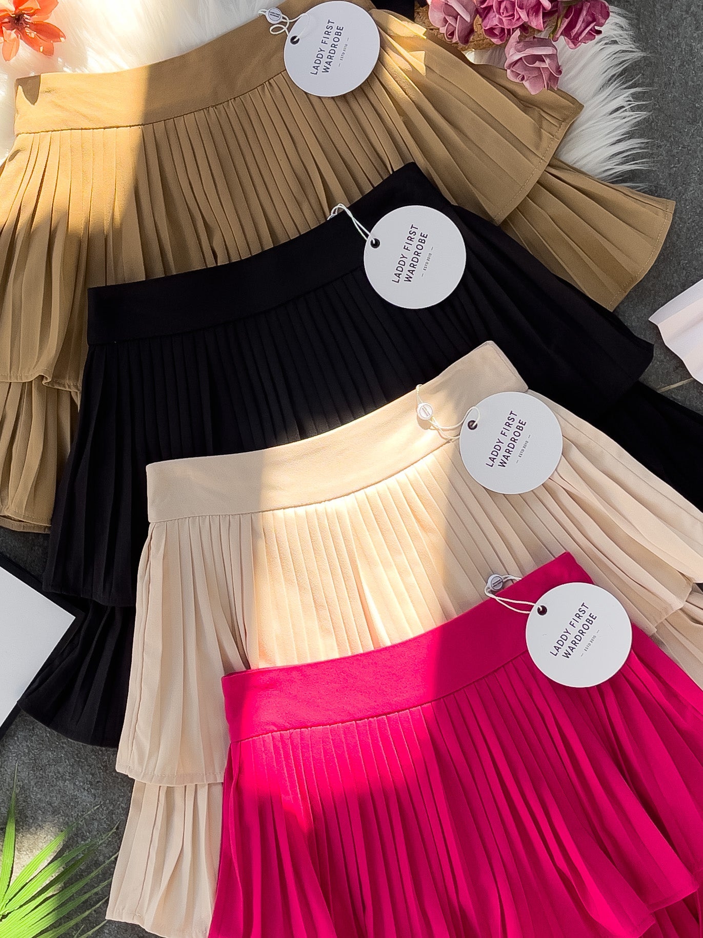 【S68114】【独家小圆饼】双层蛋糕百褶荷叶边高腰显瘦西装裙子，内层里布短裤【B-R1-C2】