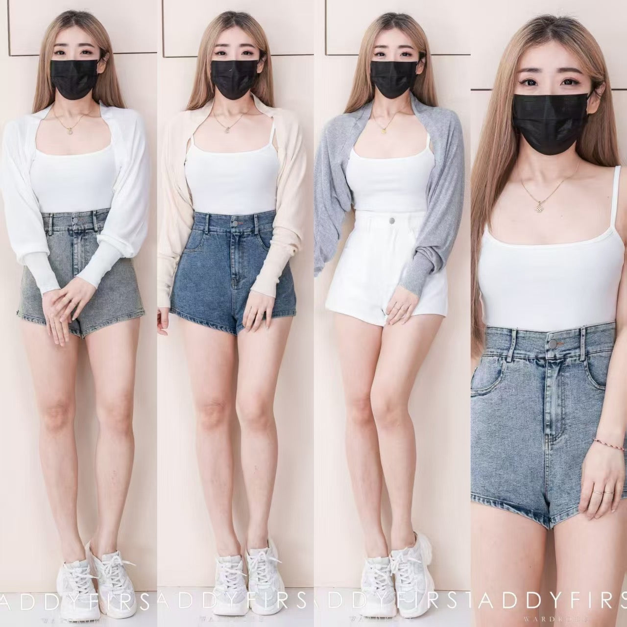 【S6160】高品质COTTON JEANS牛仔弹力日常简约高腰百搭短裤，有口袋 ❤️❤️