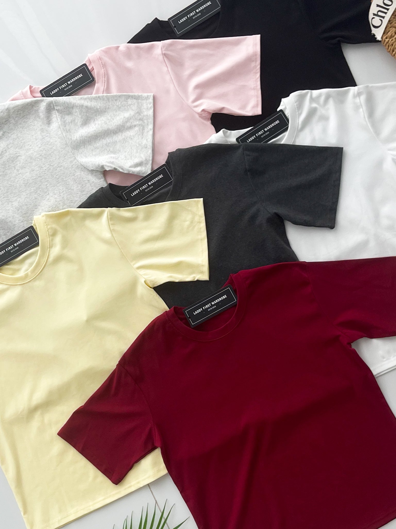 【T82496】高品质纯棉弹力圆领短袖宽松版Oversized 时尚上衣 ❤❤