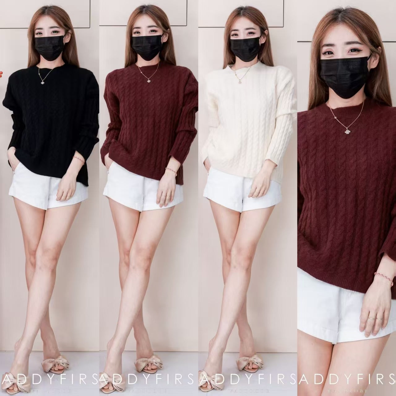 【T6886】高品质宽松版欧美极简简约针织长袖上衣 ❤❤