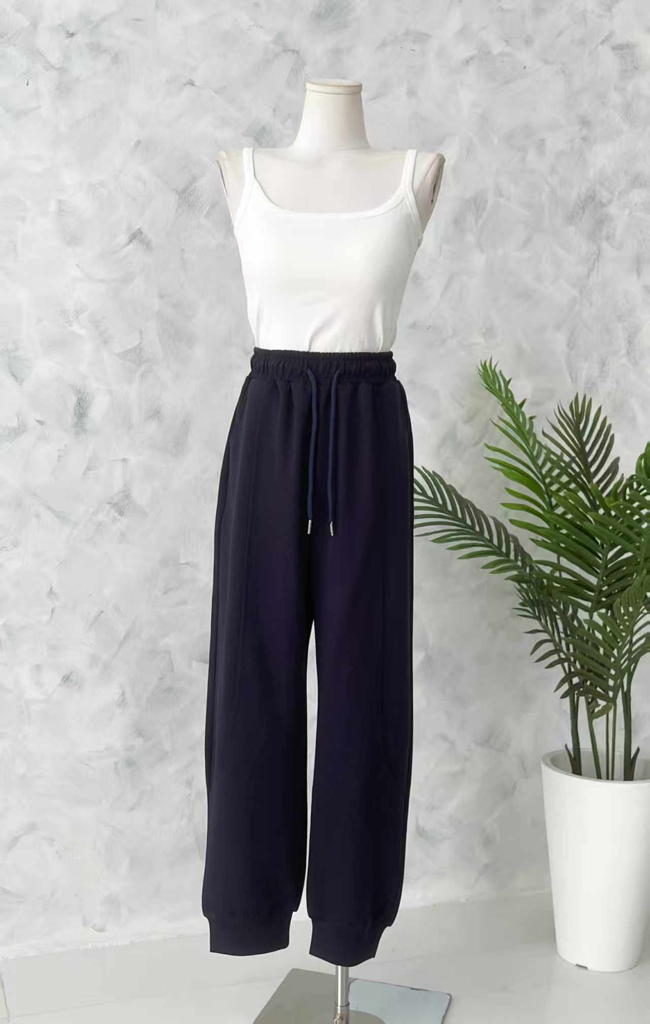 【L1192-1】⚡补货预订款⚡高品质空气棉松紧腰弹力运动休闲长裤，有口袋 ❤️❤️