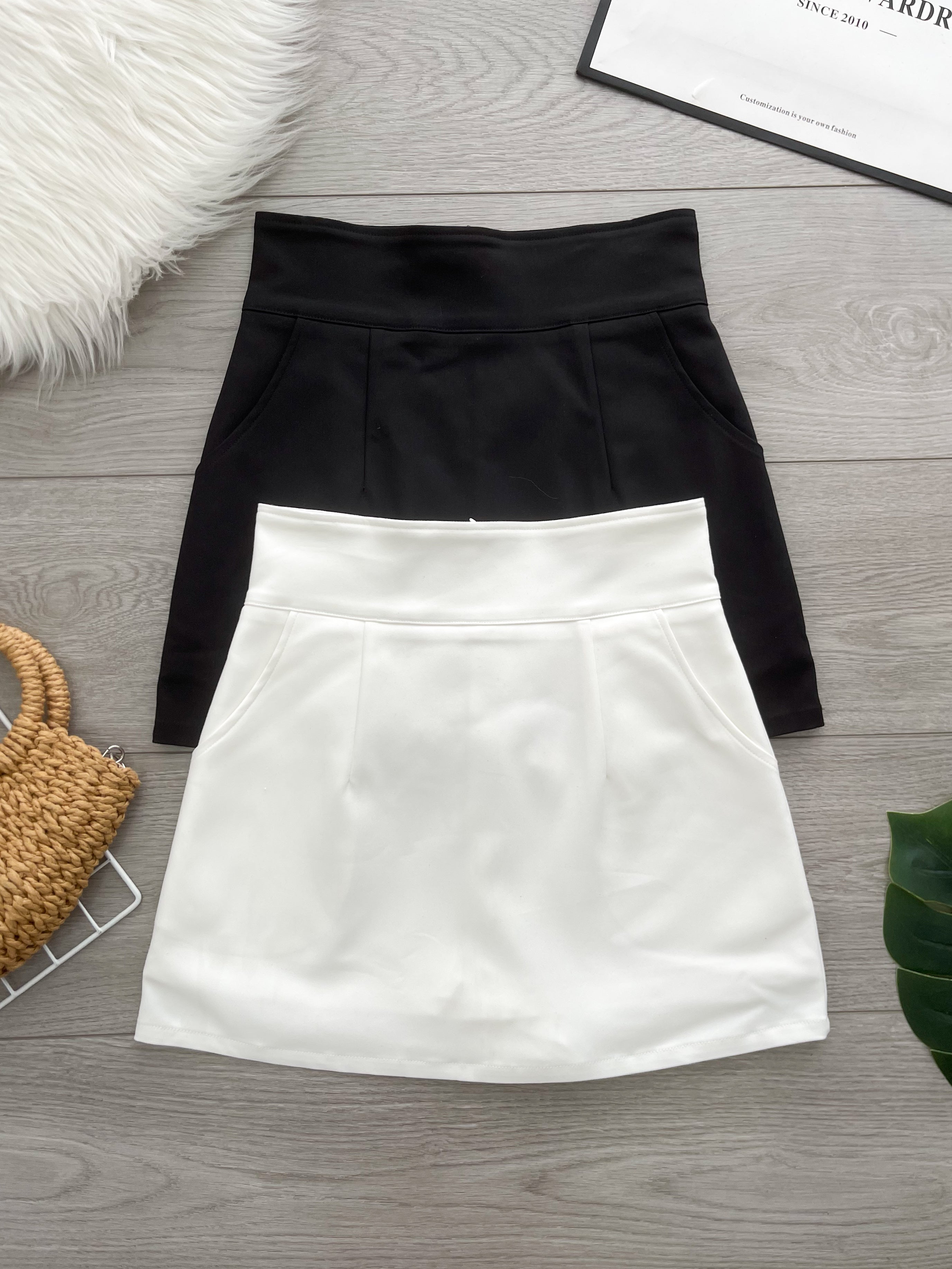 【S6703】高品质显腰显瘦简约A字锦棉高腰百搭裙子，内层一样锦棉短裤，有口袋 ❤️❤️