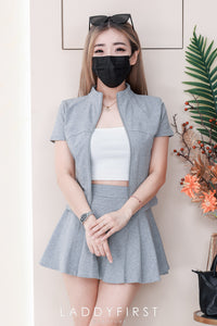 【SS88350】高品质两件式韩系运动风套装 修身版型上衣➕百搭裙子，内层有里布短裤❤️❤️【B-R1-C3】