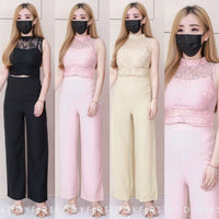 【SS8232441】高品质两件式蕾丝拼接西装时装套装  假两件式内层内搭拼接蕾丝上衣➕阔脚西装高腰长裤 ❤️❤️【B-R1-C1】