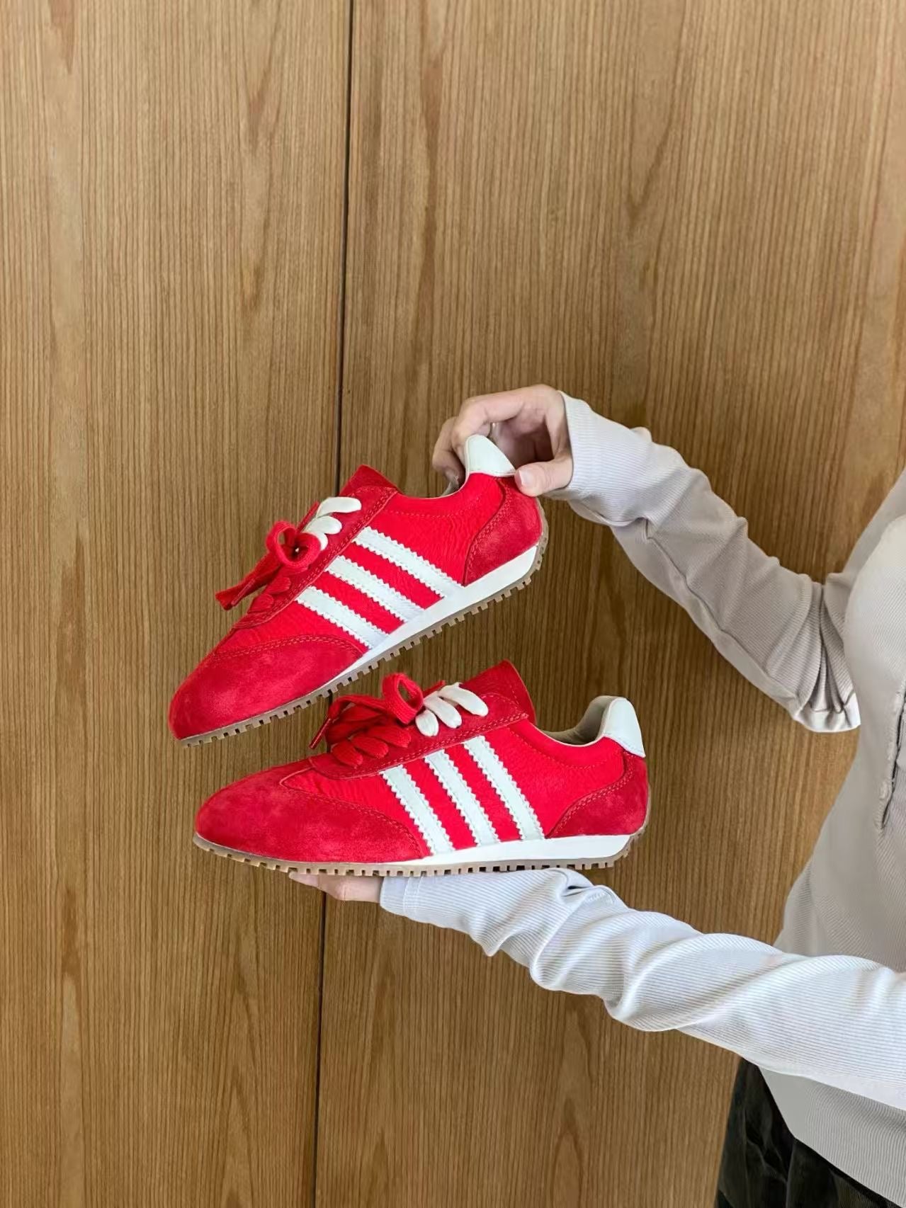 【RX1213-3】🔅精选预售款🔅 高质量韩系芒果头内增三条杠德训鞋子 ❤️