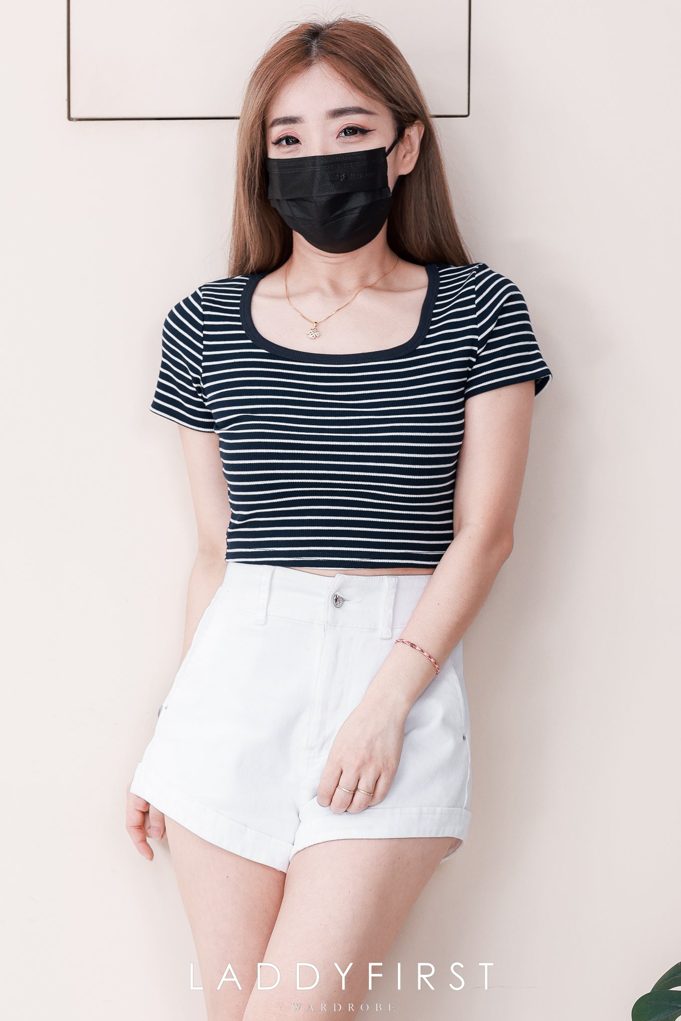 【T82067】高品质螺纹超弹力方领短袖短版百搭上衣 ❤❤