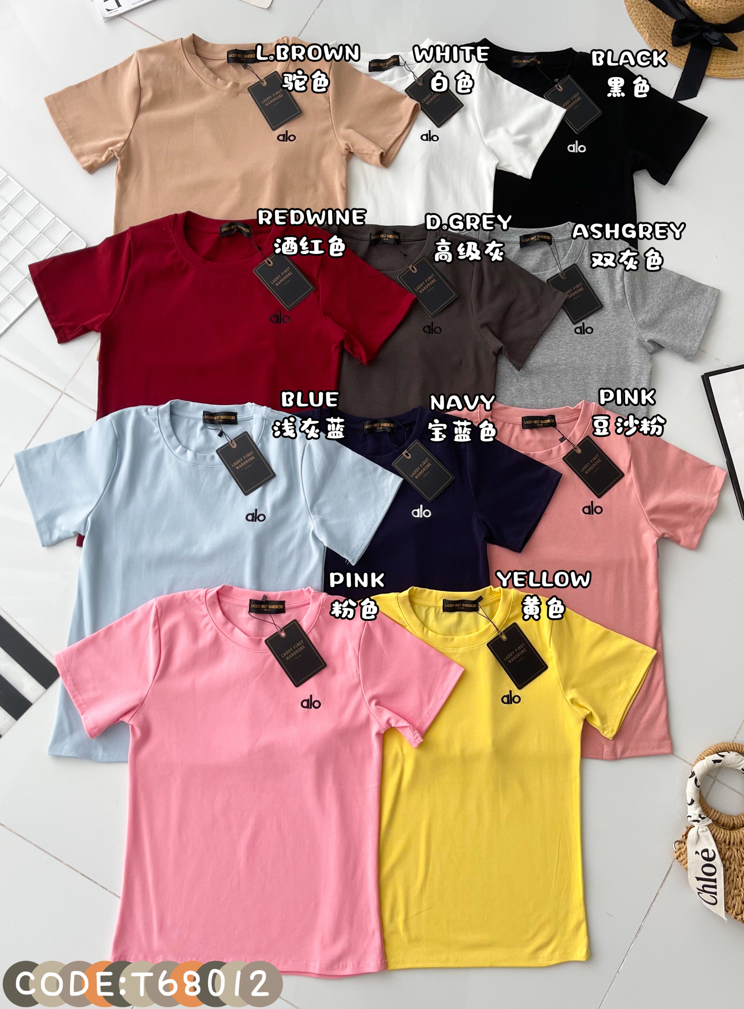 【T68012】高品质纯棉弹力圆领短袖简约日常休闲上衣 ❤❤ 【A-R2-C5】