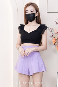 【S3380】【LFW独家小圆饼】高品质阔腿蓬蓬百褶显腰西装高腰百搭短裤，内层包臀防走光里布短裤 ❤️❤️【A-R3-C3】