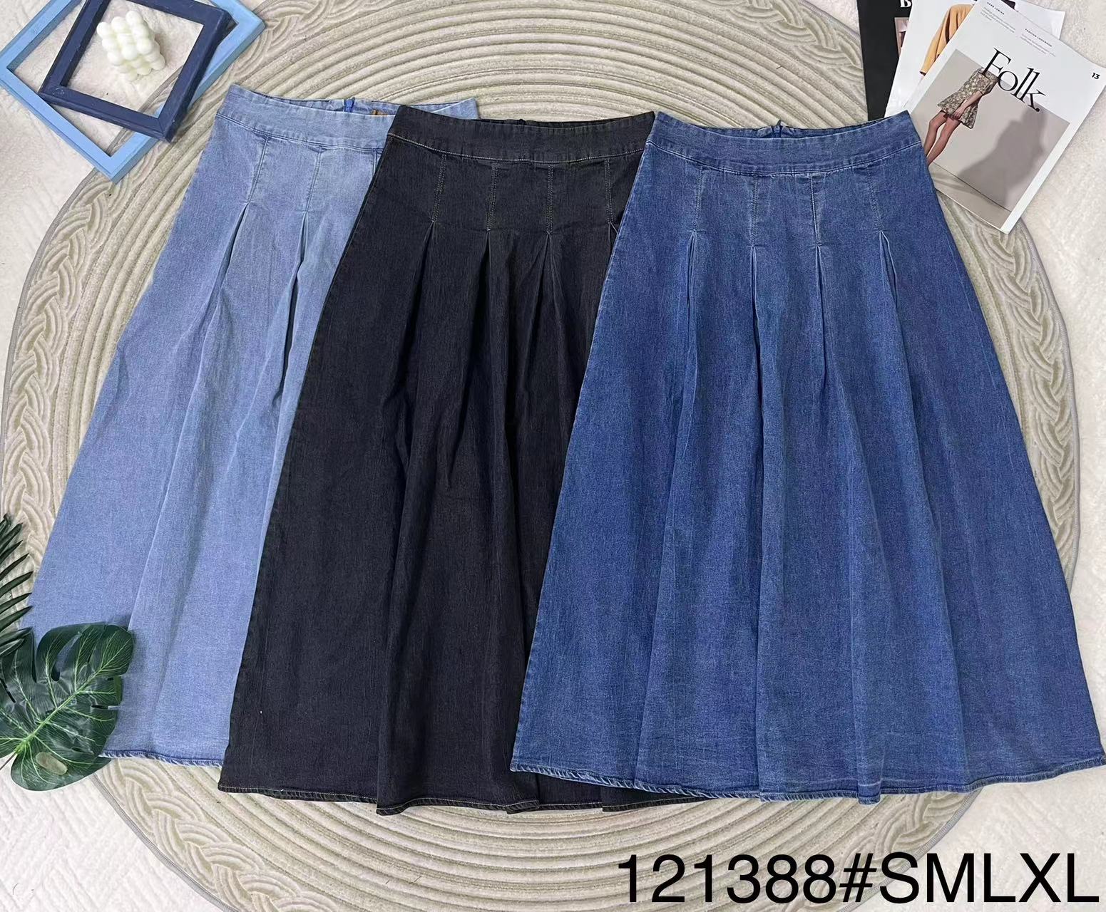 【L121388】韩版气质牛仔大摆裙高腰百搭长裙 ❤️❤️