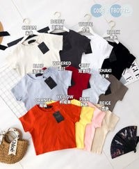 【T80792】【直播间搭配款】独家爆款高品质纯棉弹力圆领短袖简约日常百搭款上衣 #衣柜必入手百搭款 ❤❤【A-R3-C2】