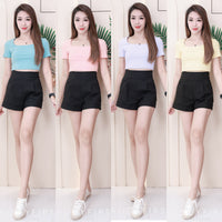 【T3371】前双后单层方领纯棉弹力百搭上衣 ❤❤ 【C-R1-C5】