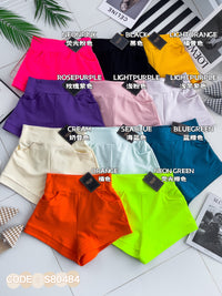 【S80484】独家爆款多巴胺色系卫衣棉质后副松紧弹力高腰休闲百搭短，有口袋 ❤️❤️ 【B-R1-C1】