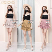 【S68114】【独家小圆饼】双层蛋糕百褶荷叶边高腰显瘦西装裙子，内层里布短裤【B-R1-C2】