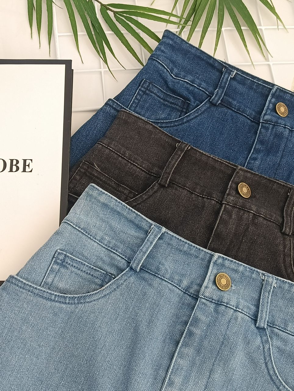 【S23179】流苏A字设计韩版复古百搭牛仔裙子高腰裙子，内层有里布短裤，有口袋