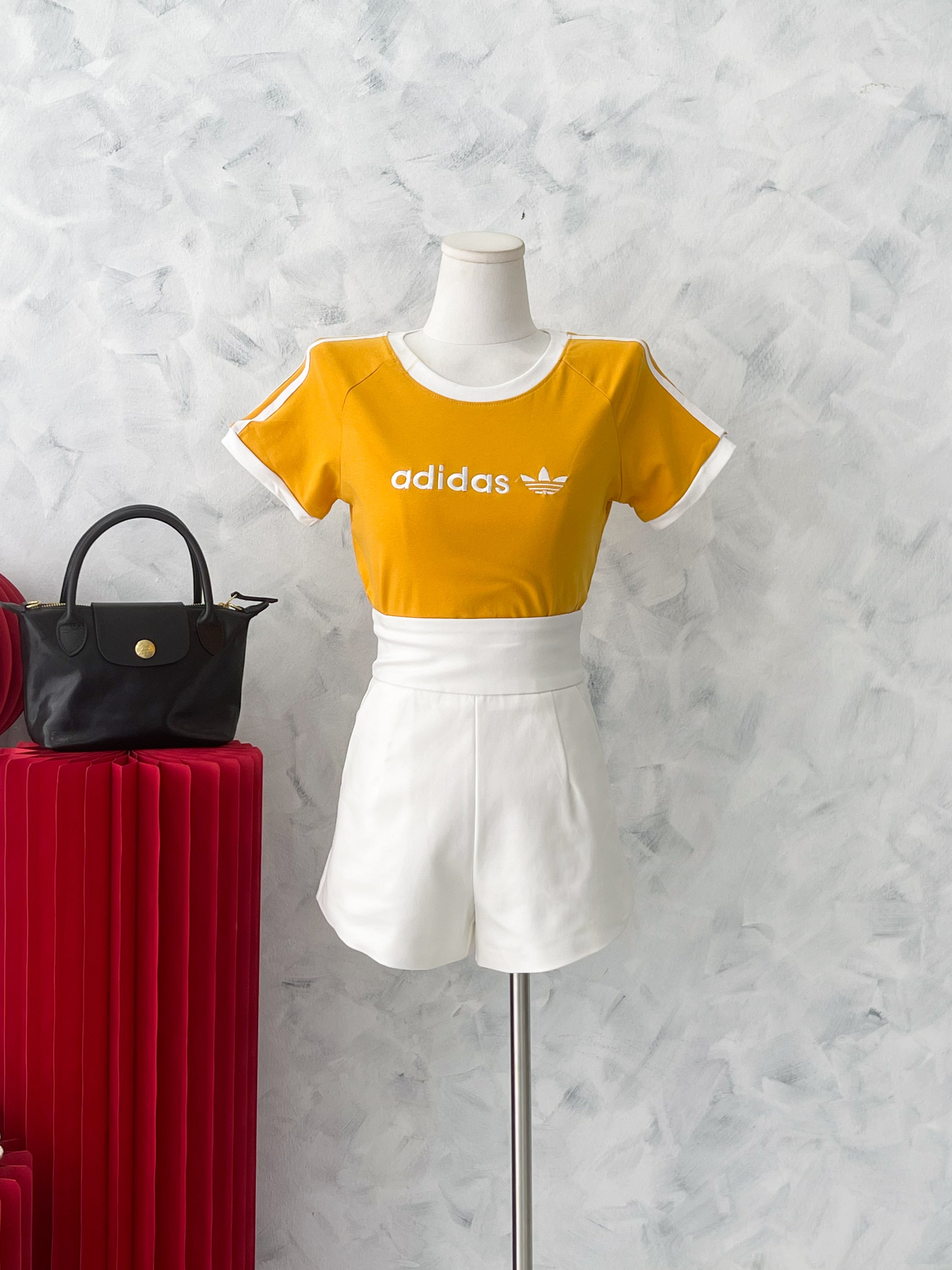 【T517】高品质圆领短袖adidas刺绣百搭上衣
