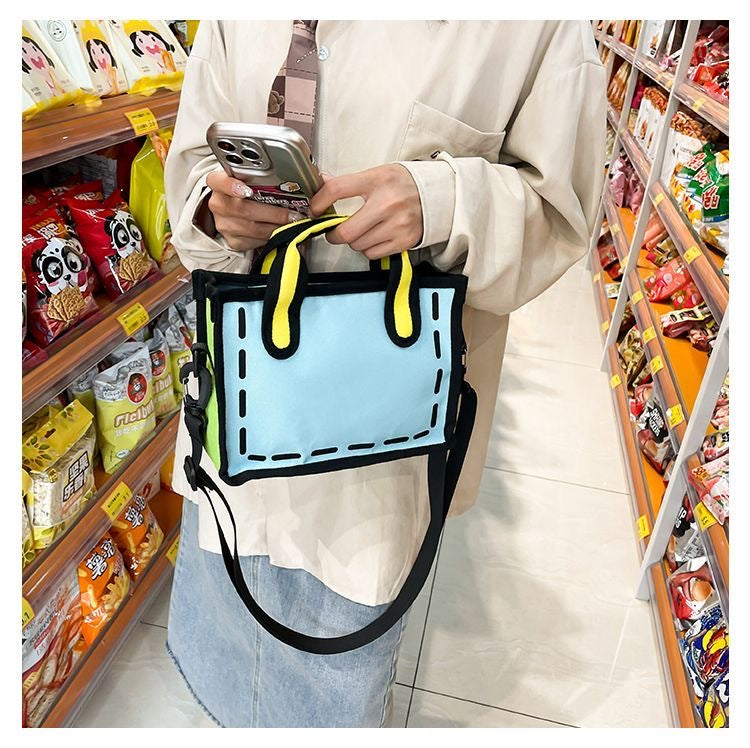 【DG6093】🇨🇳 代购 1.0 🇨🇳 3D漫画二次元帆布小众斜挎包 👜