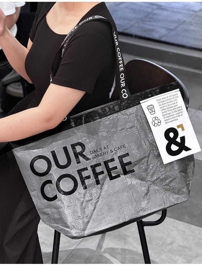 【DG6054】🇨🇳 代购 1.0 🇨🇳 OUR COFFEE 提花尼龙织带防水编织袋 ❤️