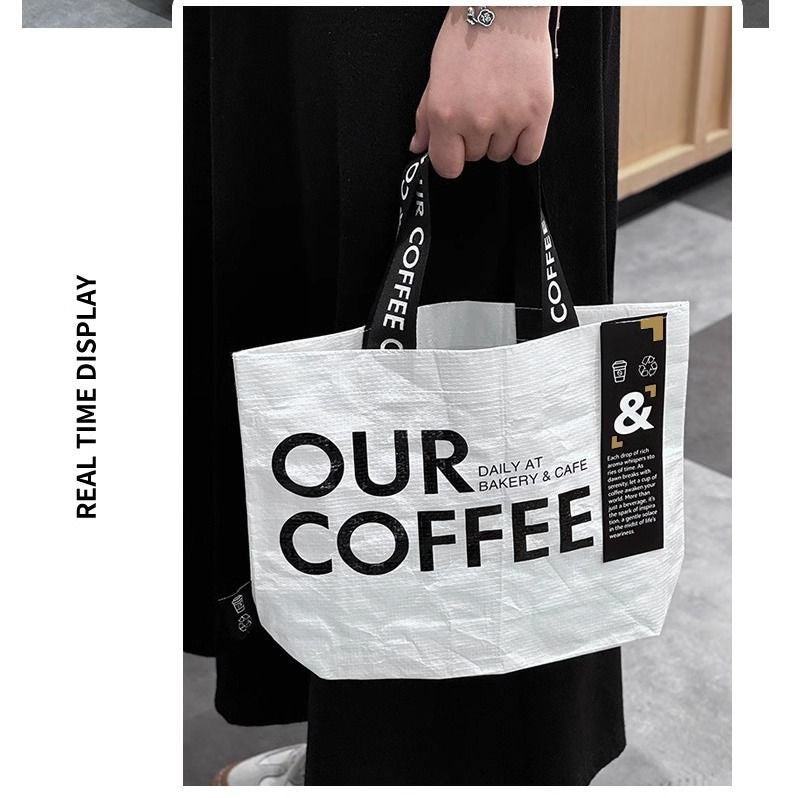【DG6054】🇨🇳 代购 1.0 🇨🇳 OUR COFFEE 提花尼龙织带防水编织袋 ❤️