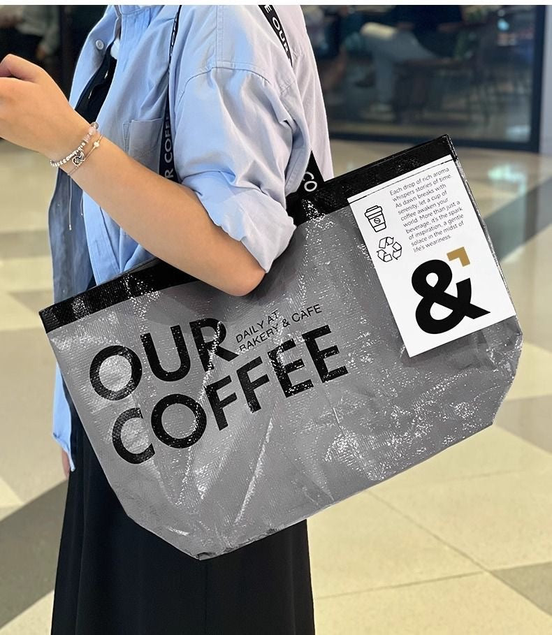 【DG6054】🇨🇳 代购 1.0 🇨🇳 OUR COFFEE 提花尼龙织带防水编织袋 ❤️