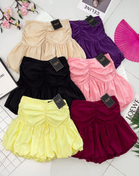 【S3362】【网站福利款✨】独家爆款收腰显瘦皱褶雪纺灯笼高腰短裤 ❤️❤️【A-R3-C2】