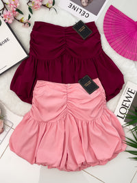 【S3362】【网站福利款✨】独家爆款收腰显瘦皱褶雪纺灯笼高腰短裤 ❤️❤️【A-R3-C2】