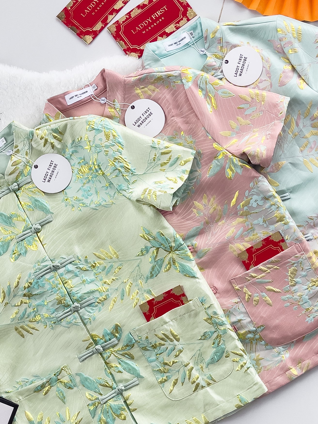 【T3386-1】【LFW独家小圆饼】高品质男女同款高端大气提花唐装旗袍上衣，有口袋 ❤️❤️