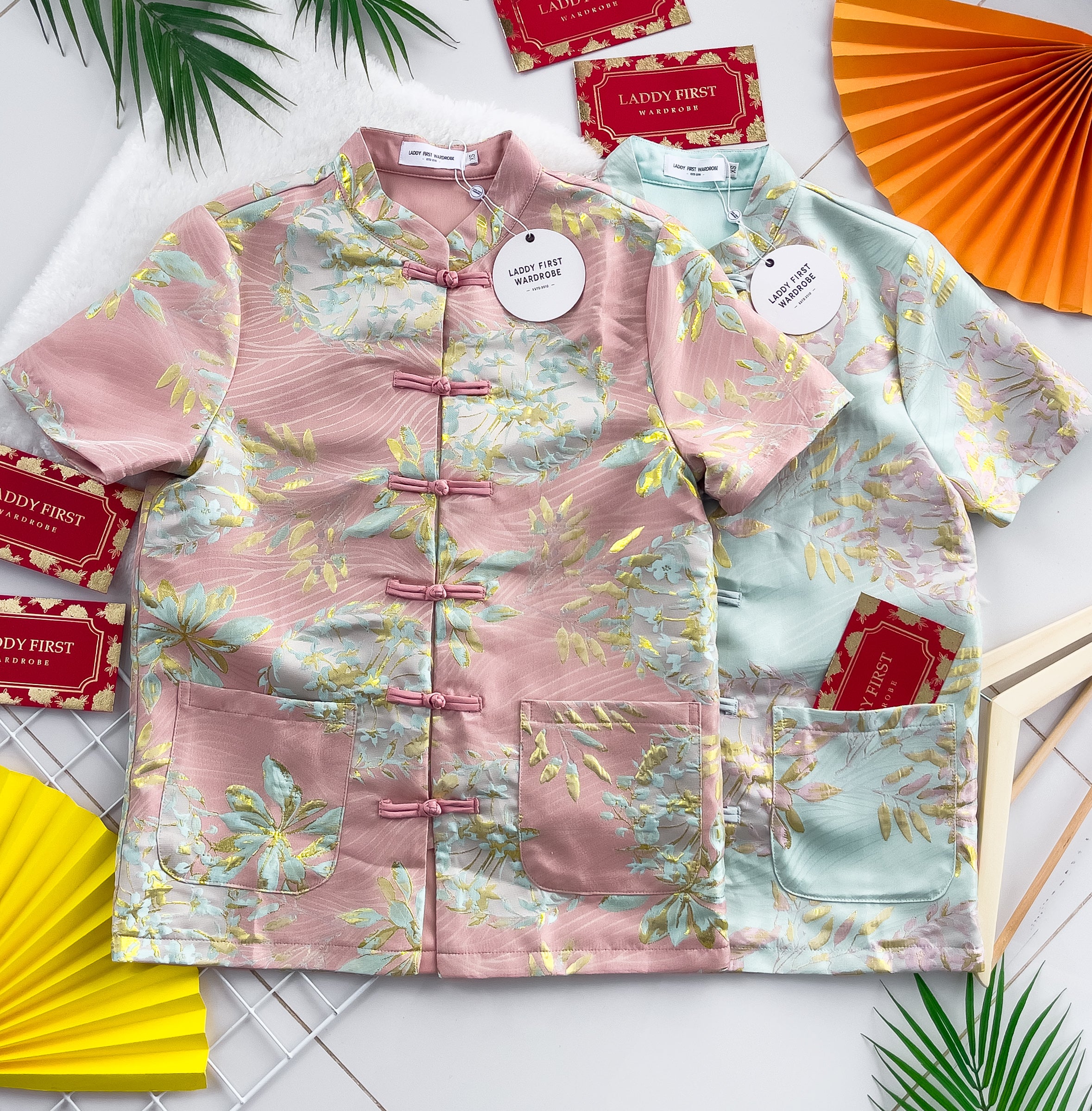 【T3386-1】【LFW独家小圆饼】高品质男女同款高端大气提花唐装旗袍上衣，有口袋 ❤️❤️