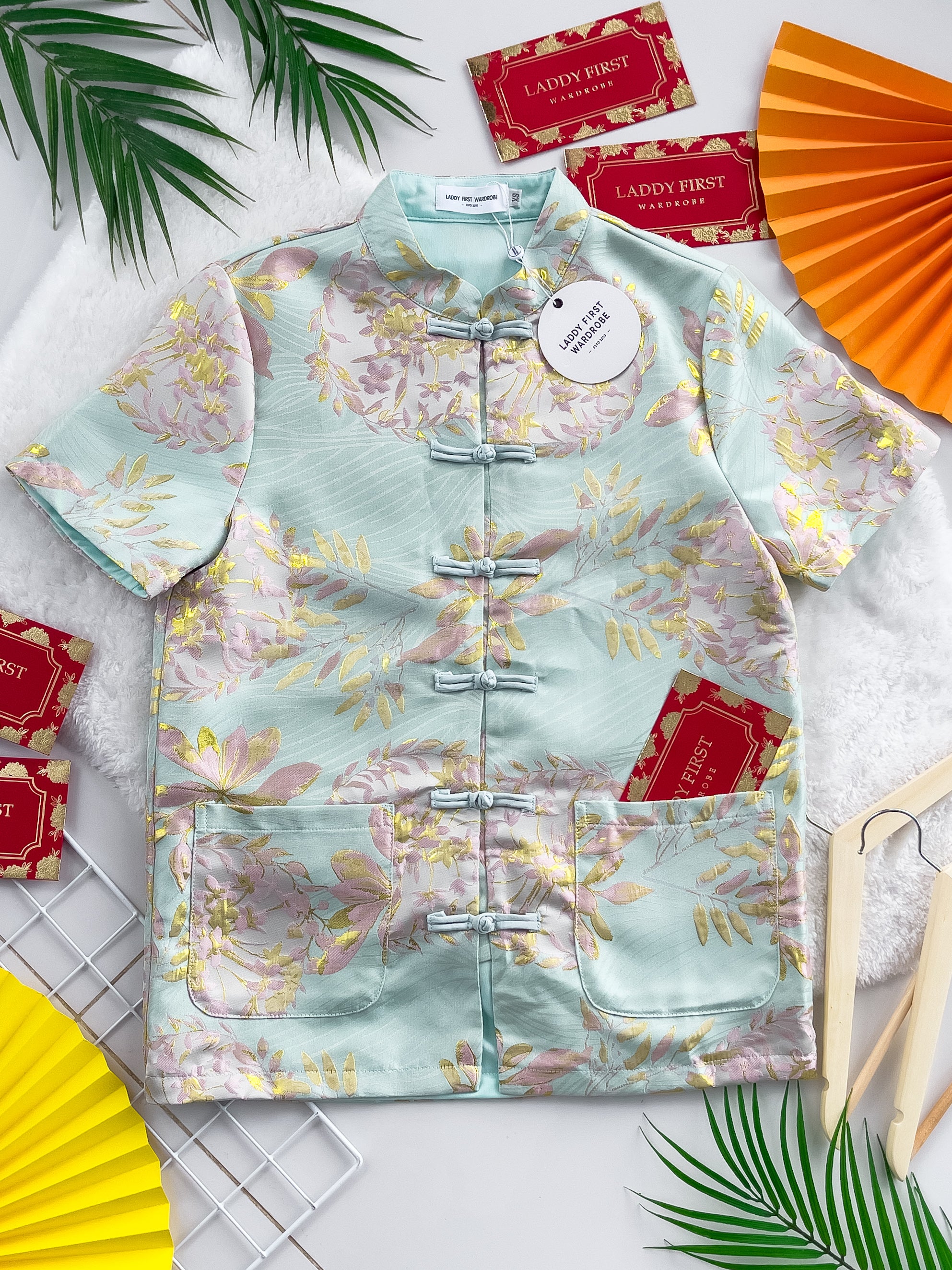 【T3386-1】【LFW独家小圆饼】高品质男女同款高端大气提花唐装旗袍上衣，有口袋 ❤️❤️