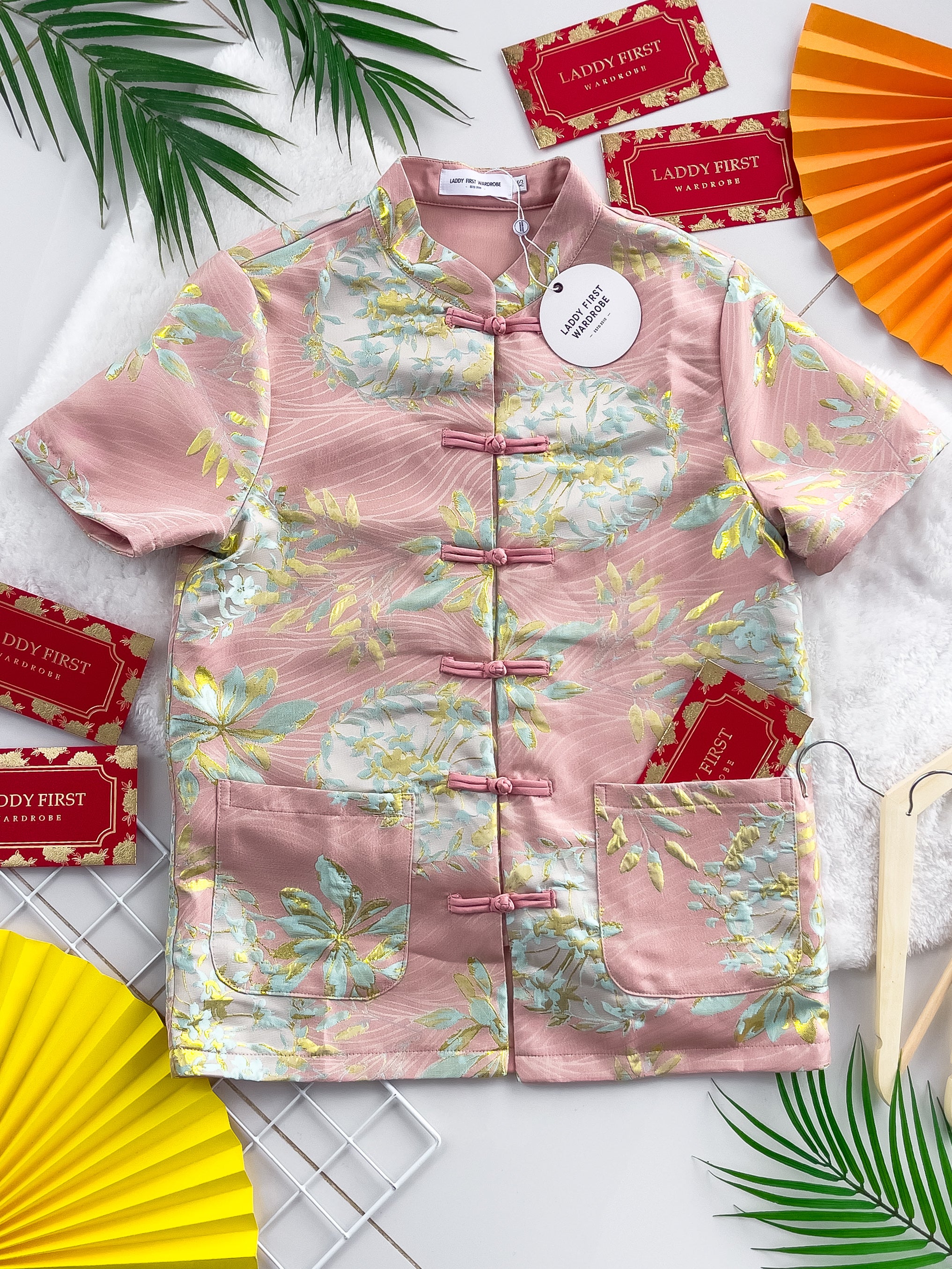 【T3386-1】【LFW独家小圆饼】高品质男女同款高端大气提花唐装旗袍上衣，有口袋 ❤️❤️