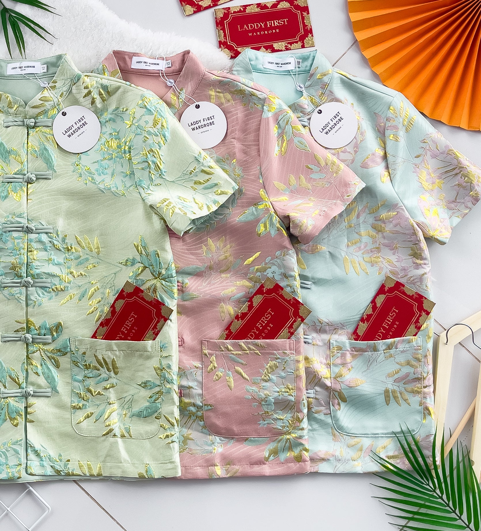 【T3386-1】【LFW独家小圆饼】高品质男女同款高端大气提花唐装旗袍上衣，有口袋 ❤️❤️