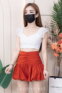 【S3362】【网站福利款✨】独家爆款收腰显瘦皱褶雪纺灯笼高腰短裤 ❤️❤️【A-R3-C2】