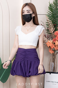 【S3362】【网站福利款✨】独家爆款收腰显瘦皱褶雪纺灯笼高腰短裤 ❤️❤️【A-R3-C2】