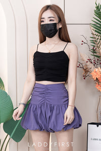 【S3362】【网站福利款✨】独家爆款收腰显瘦皱褶雪纺灯笼高腰短裤 ❤️❤️【A-R3-C2】